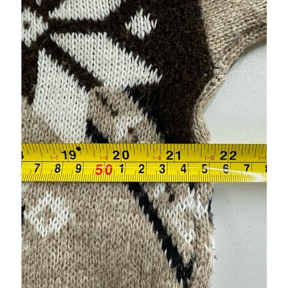 Vintage 1990s USA Acrylic Oversized Sweater Snowflake Winter Size Medium r1 - Picture 4 of 7